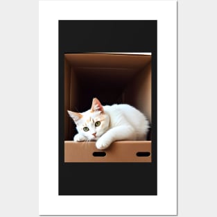 Cat inside a box - Modern digital art Posters and Art